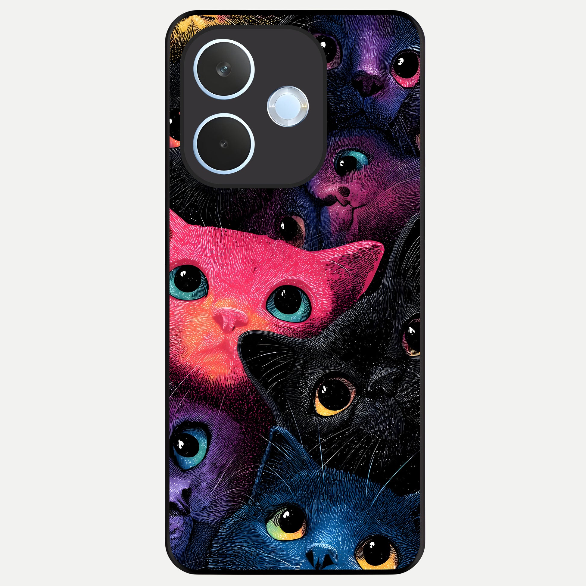  Cosmic Cats Dreams Glass Case For Oppo Reno 15 Pro mini back cover – full design glossy printed glass finish