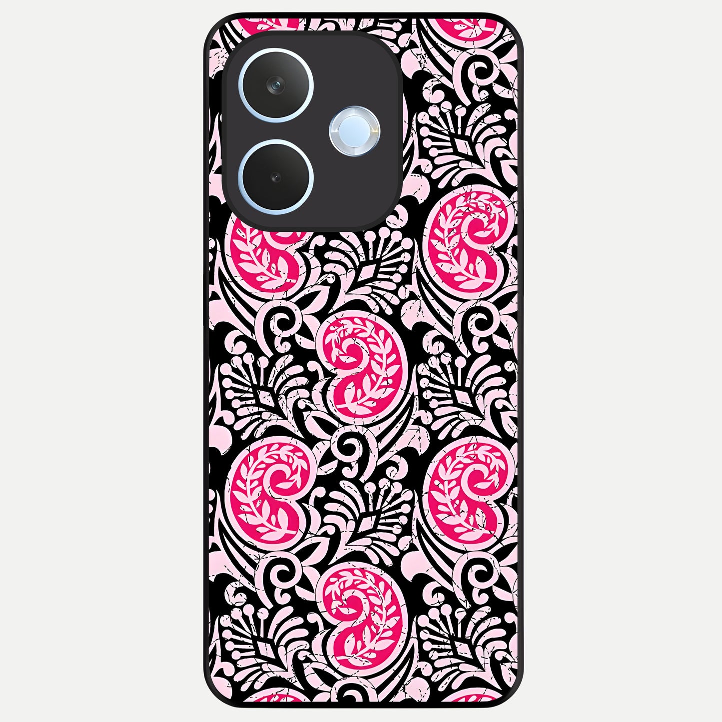  Crimson Paisley Charm Glass Case For Oppo Reno 15 Pro mini back cover – full design glossy printed glass finish
