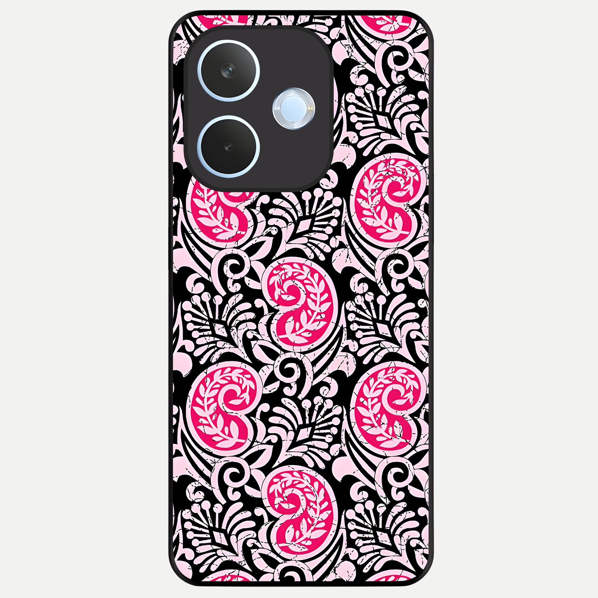  Crimson Paisley Charm Glass Case For Oppo Reno 15 Pro mini back cover – full design glossy printed glass finish