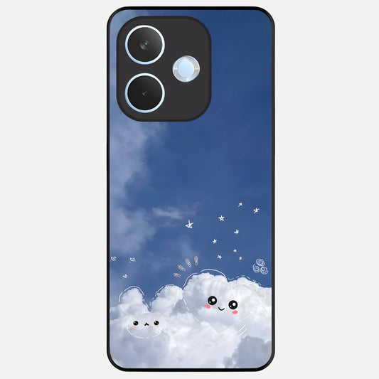  Cute Blossom Cloud Glass Case For Oppo Reno 15 Pro mini back cover – full design glossy printed glass finish