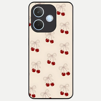  Cute Cherry Pattern Glass Case For Oppo Reno 15 Pro mini back cover – full design glossy printed glass finish