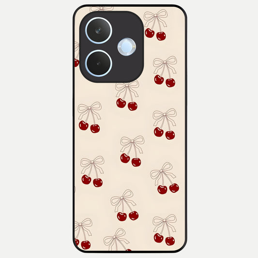  Cute Cherry Pattern Glass Case For Oppo Reno 15 Pro mini back cover – full design glossy printed glass finish