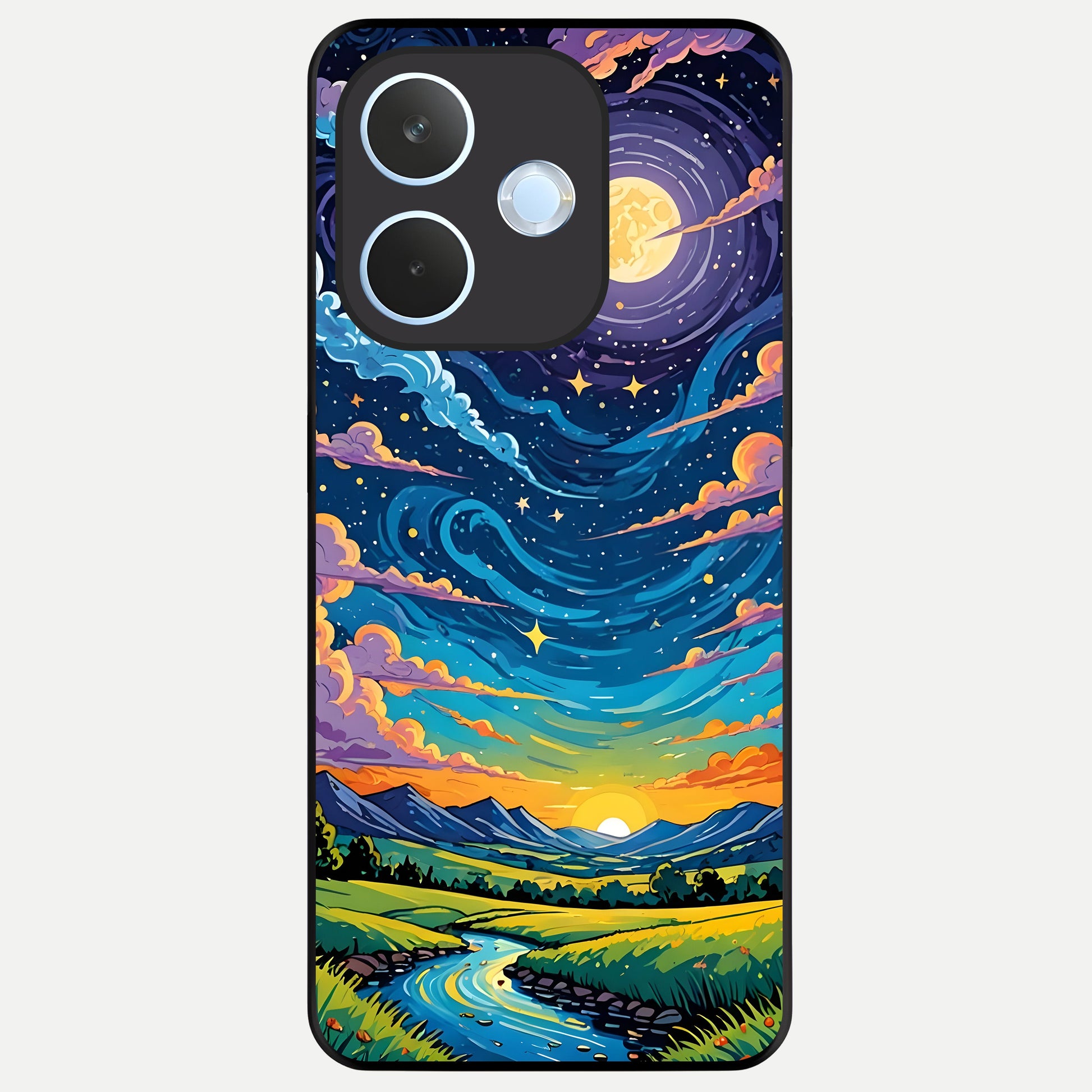  Dreamy Night Landscape Glass Case For Oppo Reno 15 Pro mini back cover – full design glossy printed glass finish