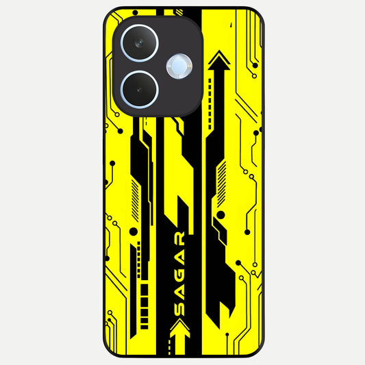  Electric Pulse CYBERPUNK Custom Name Glass Case For Oppo Reno 15 Pro mini back cover – full design glossy printed glass finish