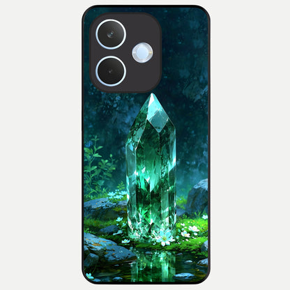  Emerald Light Crystal Glass Case For Oppo Reno 15 Pro mini back cover – full design glossy printed glass finish