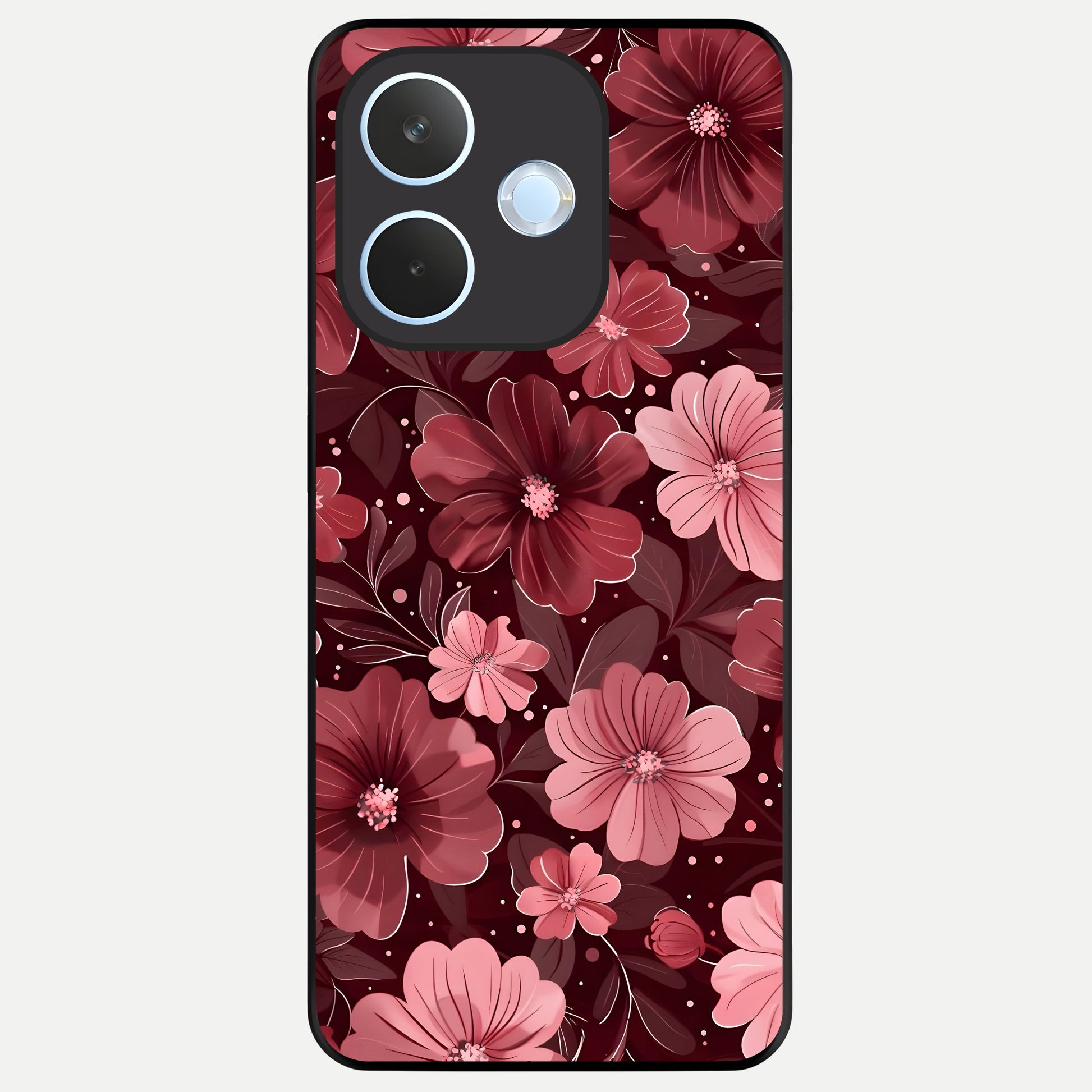  Flower Blush Bloom Glass Case For Oppo Reno 15 Pro mini back cover – full design glossy printed glass finish