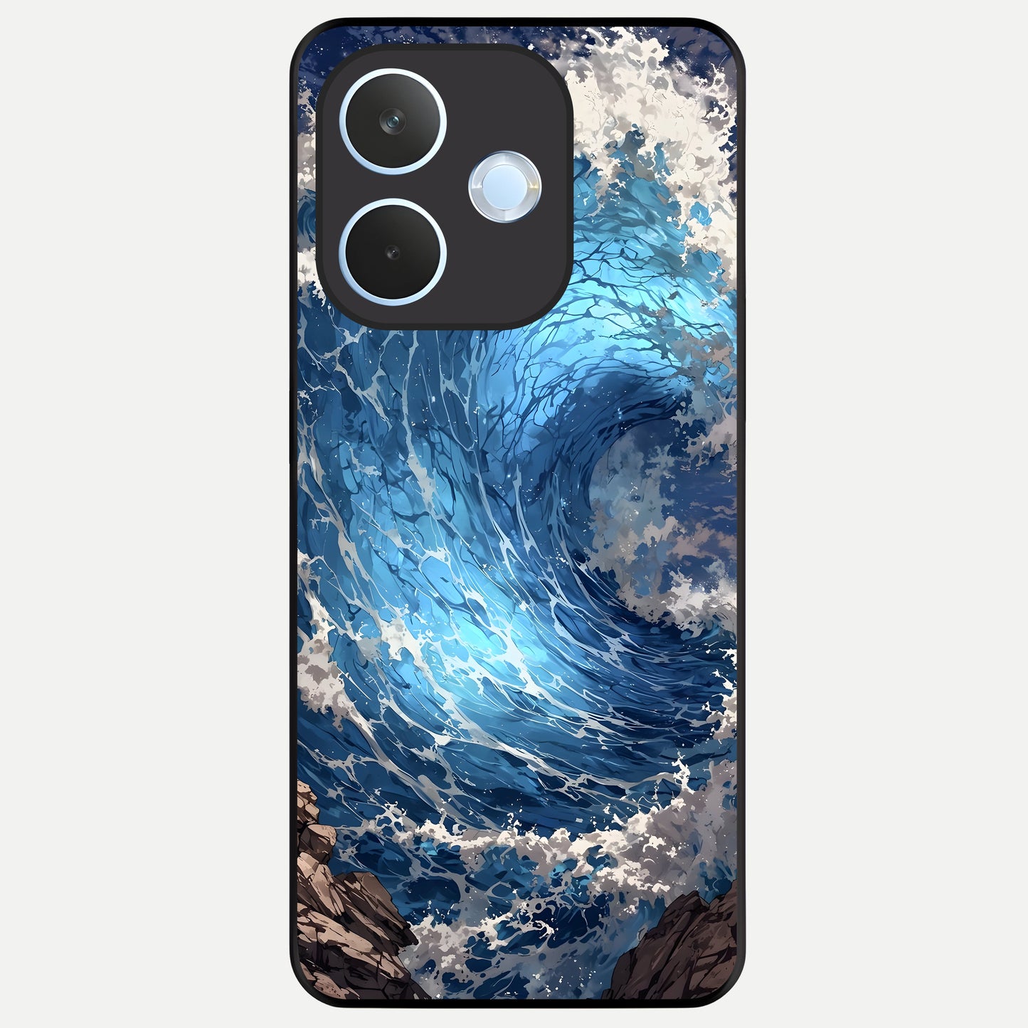  Giant Ocean Wave Glass Case For Oppo Reno 15 Pro mini back cover – full design glossy printed glass finish