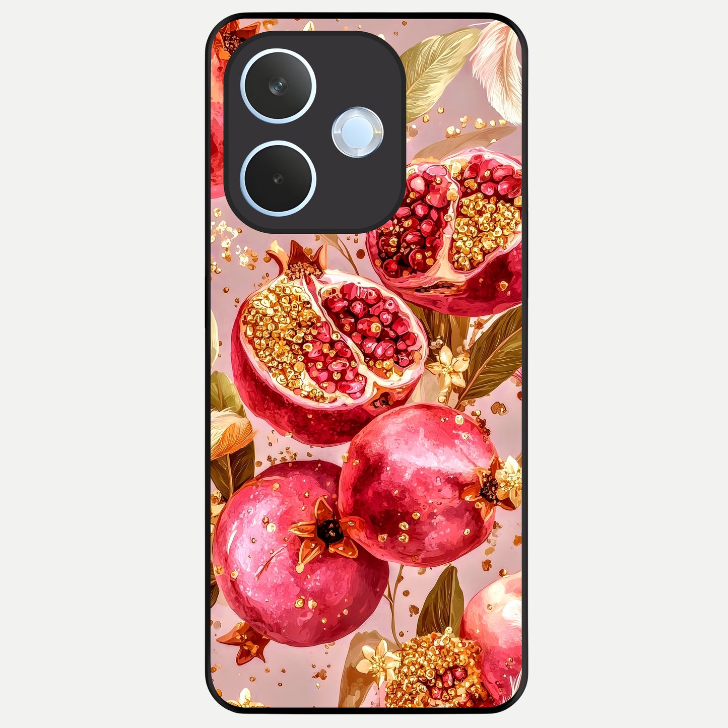  Golden Bloom Glow Glass Case For Oppo Reno 15 Pro mini back cover – full design glossy printed glass finish