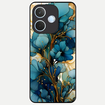  Golden Bloom Symphony Glass Case For Oppo Reno 15 Pro mini back cover – full design glossy printed glass finish