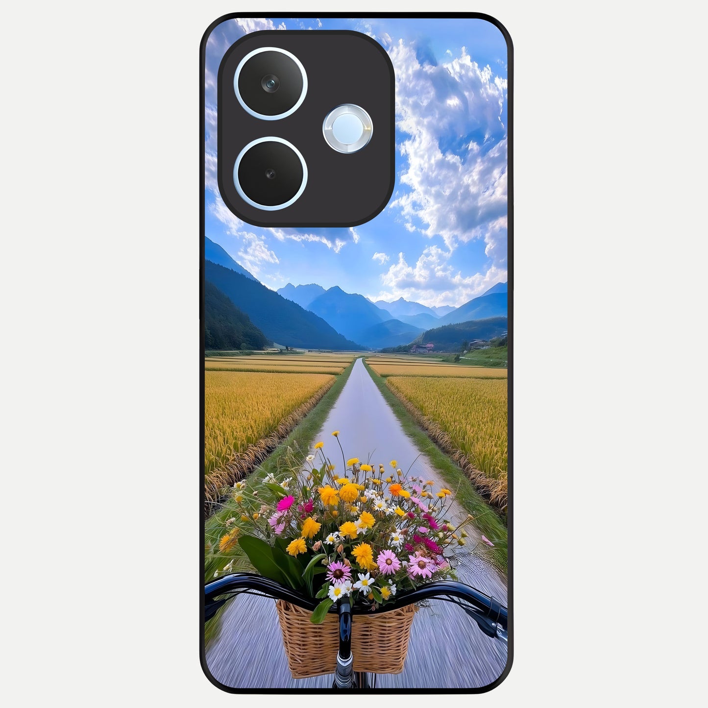  Golden Field Journey Glass Case For Oppo Reno 15 Pro mini back cover – full design glossy printed glass finish
