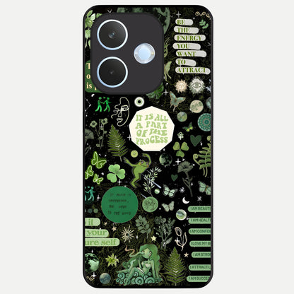  Green Mandala Pattern Glass Case For Oppo Reno 15 Pro mini back cover – full design glossy printed glass finish