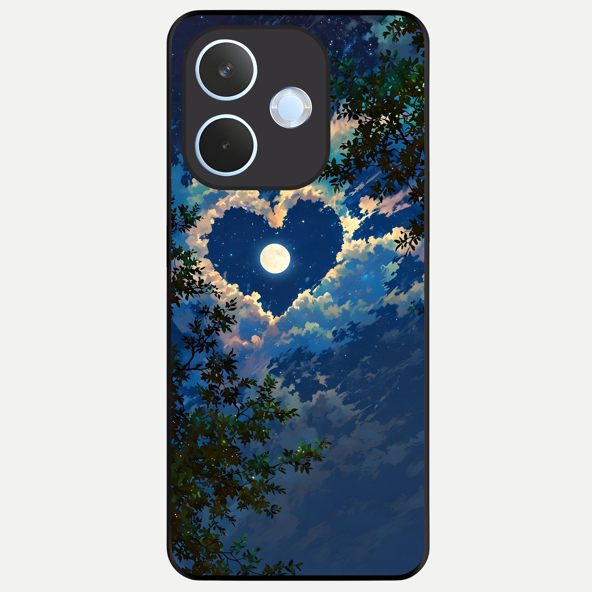  Heart With Moon Sky Glass Case For Oppo Reno 15 Pro mini back cover – full design glossy printed glass finish