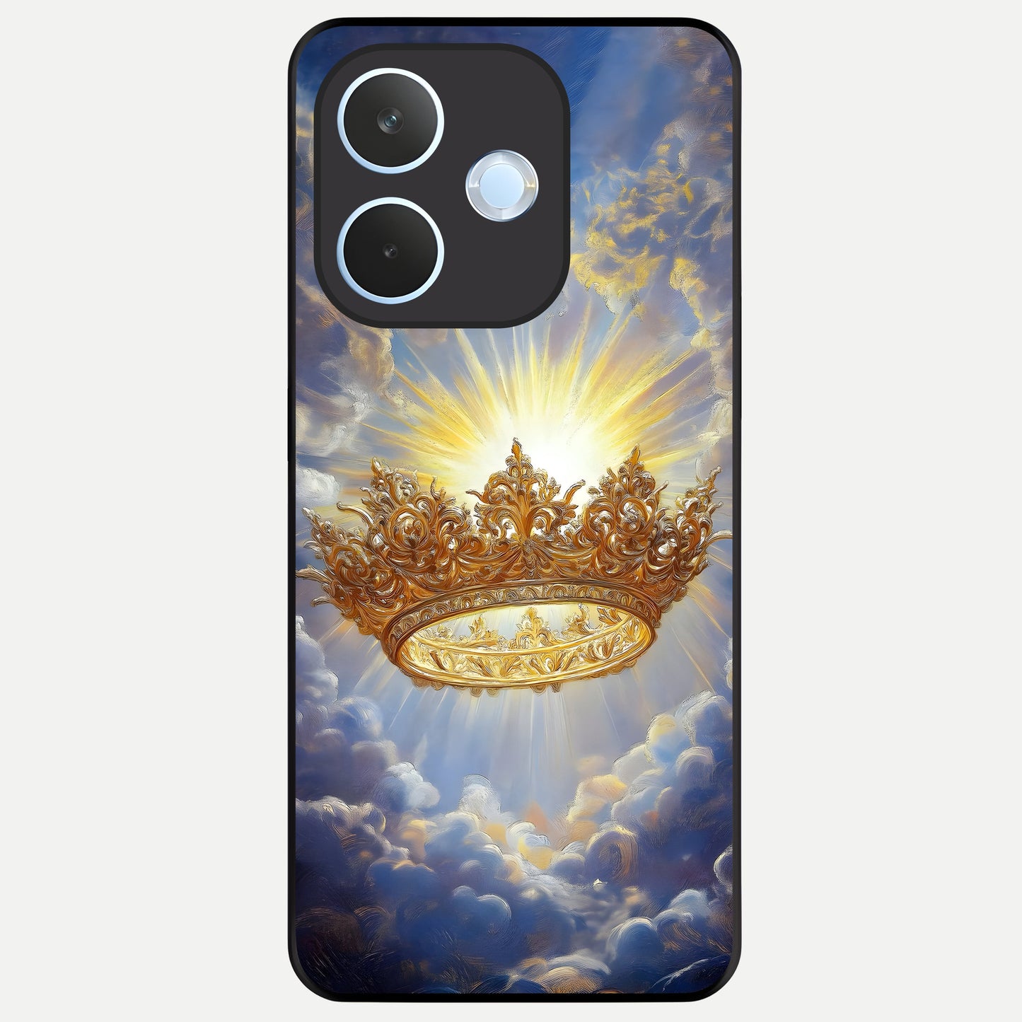  Heavenly Crown Light Glass Case For Oppo Reno 15 Pro mini back cover – full design glossy printed glass finish