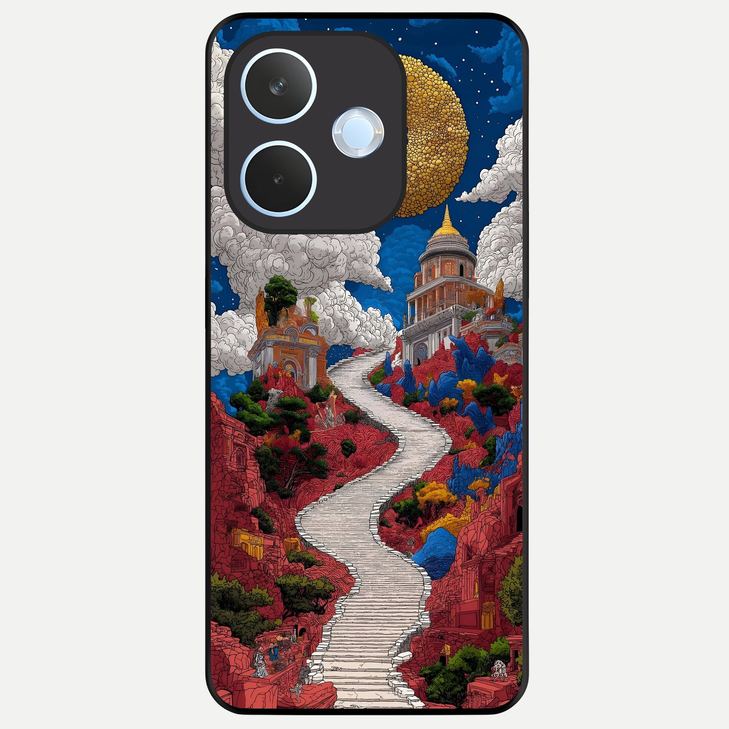  Heavenly Moon Path Glass Case For Oppo Reno 15 Pro mini back cover – full design glossy printed glass finish
