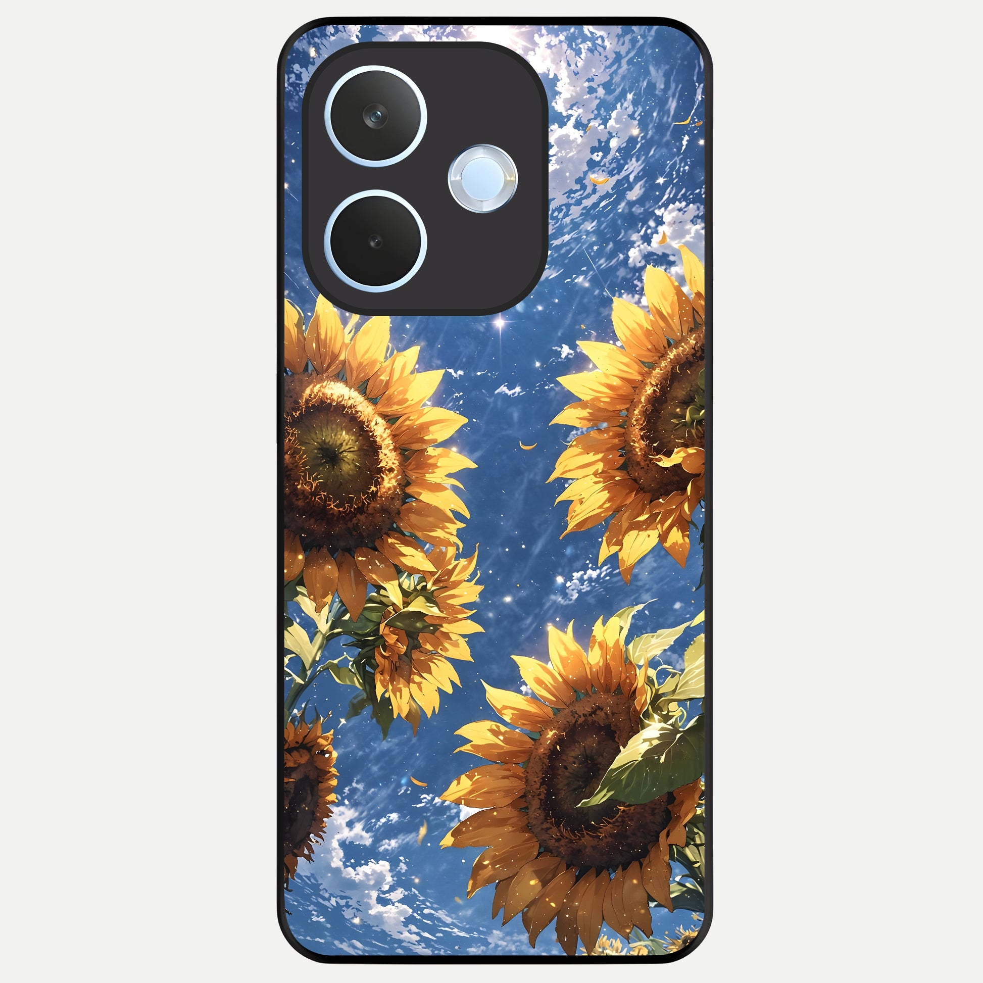  Heavenly Sunflower Rise Glass Case For Oppo Reno 15 Pro mini back cover – full design glossy printed glass finish