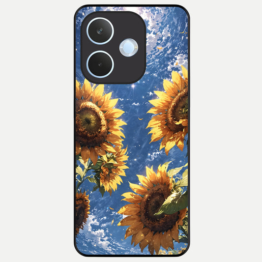  Heavenly Sunflower Rise Glass Case For Oppo Reno 15 Pro mini back cover – full design glossy printed glass finish