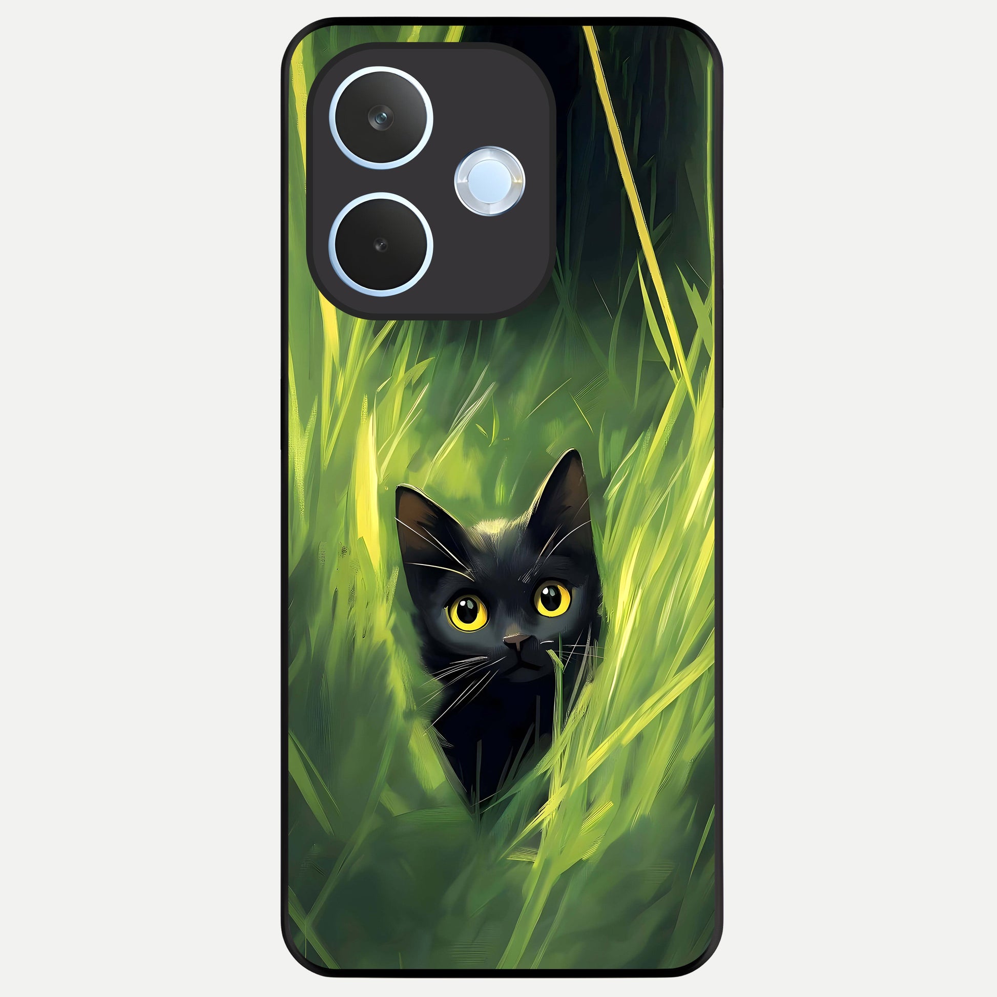  Hidden Cat Whisper Glass Case For Oppo Reno 15 Pro mini back cover – full design glossy printed glass finish