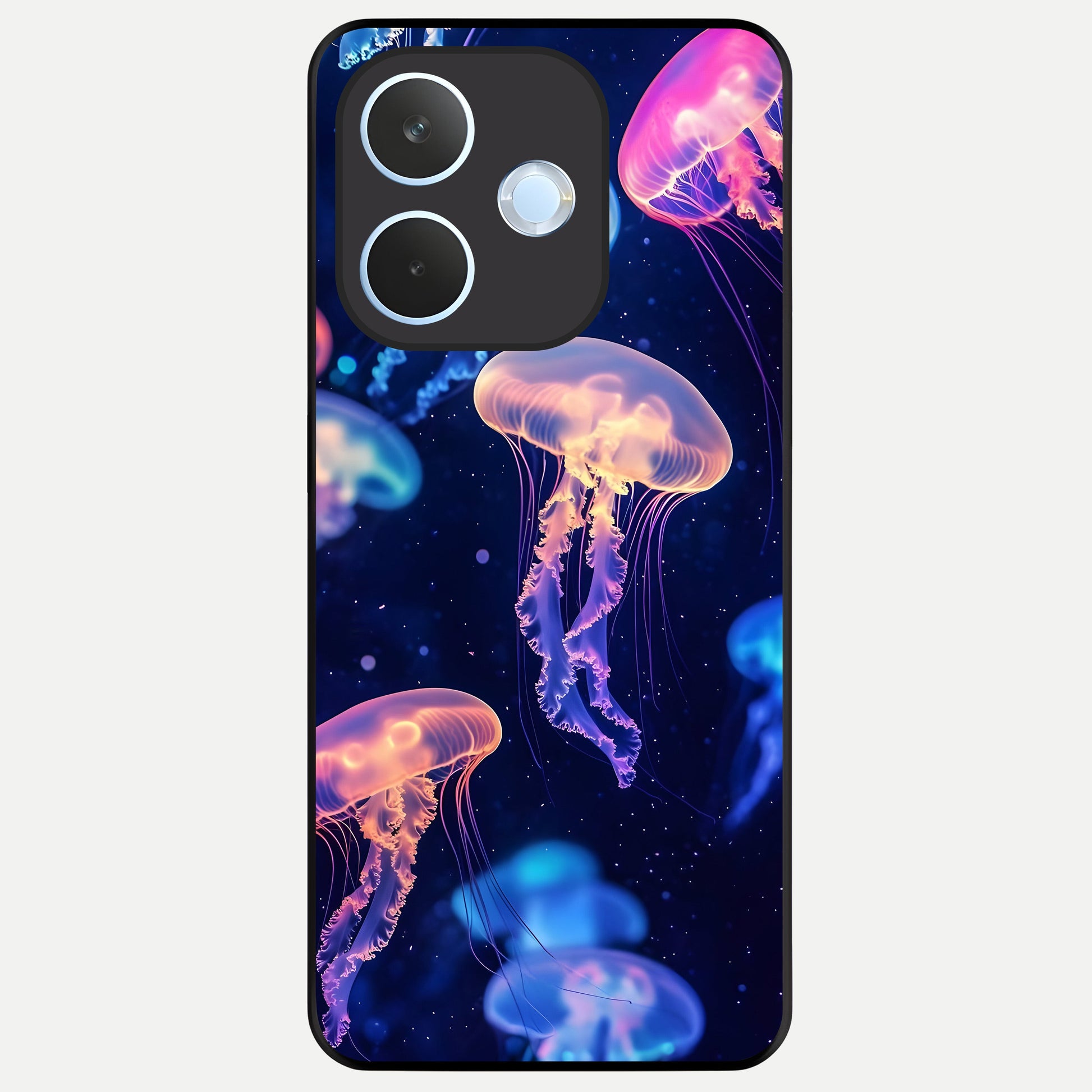  Jellyfish Pattern Glass Case For Oppo Reno 15 Pro mini back cover – full design glossy printed glass finish