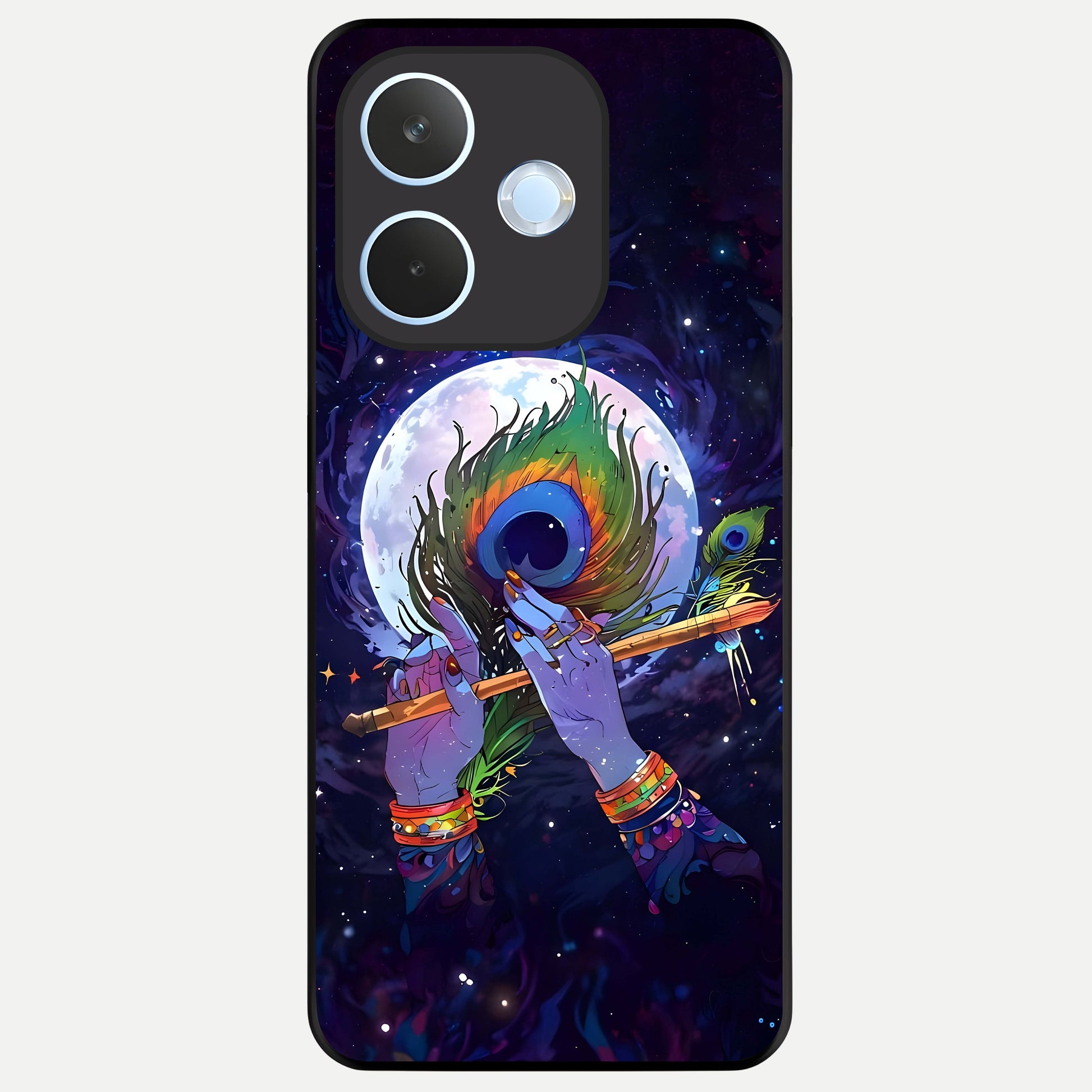  Krishna Hands Art Glass Case For Oppo Reno 15 Pro mini back cover – full design glossy printed glass finish