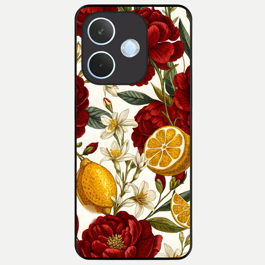  Lemon Rose Charm Glass Case For Oppo Reno 15 Pro mini back cover – full design glossy printed glass finish
