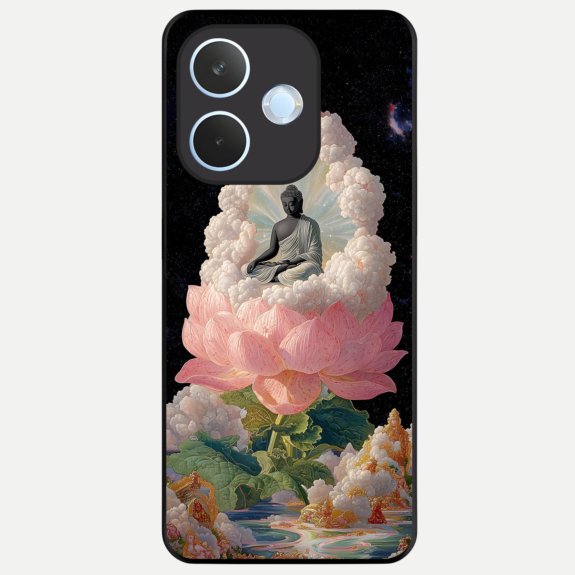  Lotus Divine Peace Glass Case For Oppo Reno 15 Pro mini back cover – full design glossy printed glass finish