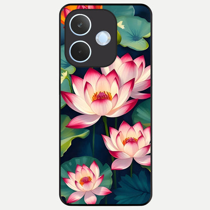  Lotus Dream Serenity Glass Case For Oppo Reno 15 Pro mini back cover – full design glossy printed glass finish