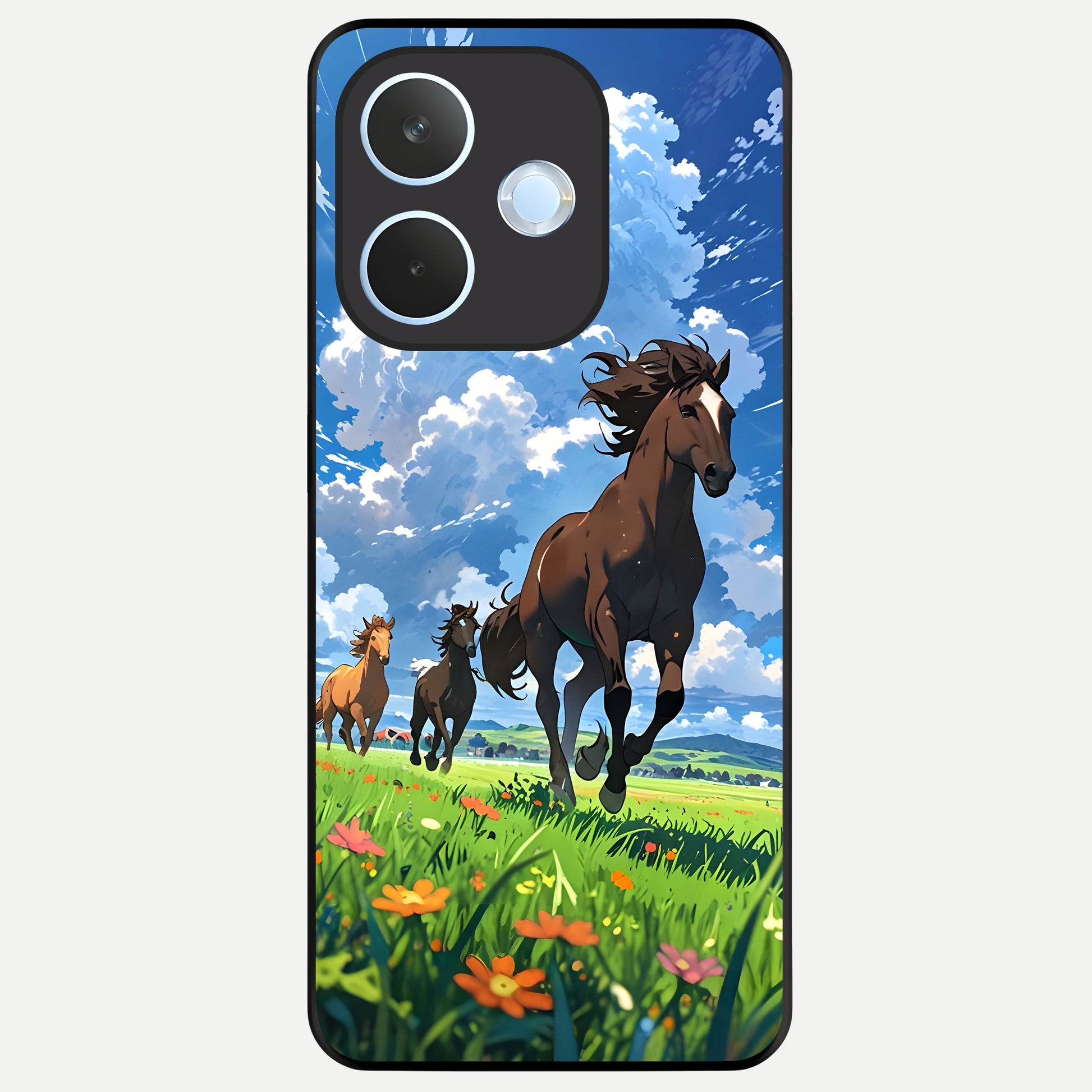  Majestic Horses Galloping Glass Case For Oppo Reno 15 Pro mini back cover – full design glossy printed glass finish