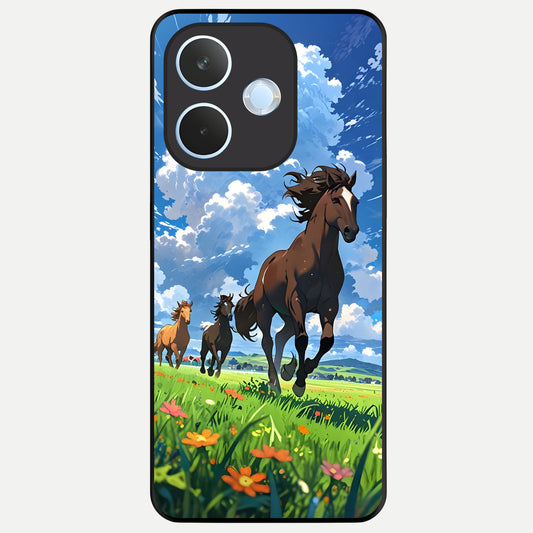  Majestic Horses Galloping Glass Case For Oppo Reno 15 Pro mini back cover – full design glossy printed glass finish