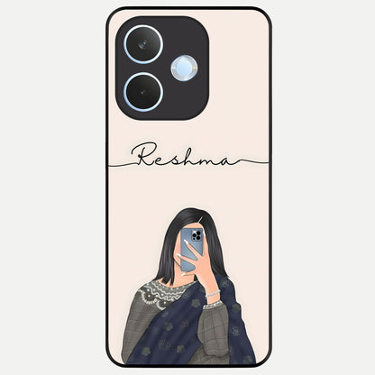  Mirror Mood Muse With Custom Name Glass Case For Oppo Reno 15 Pro mini back cover – full design glossy printed glass finish