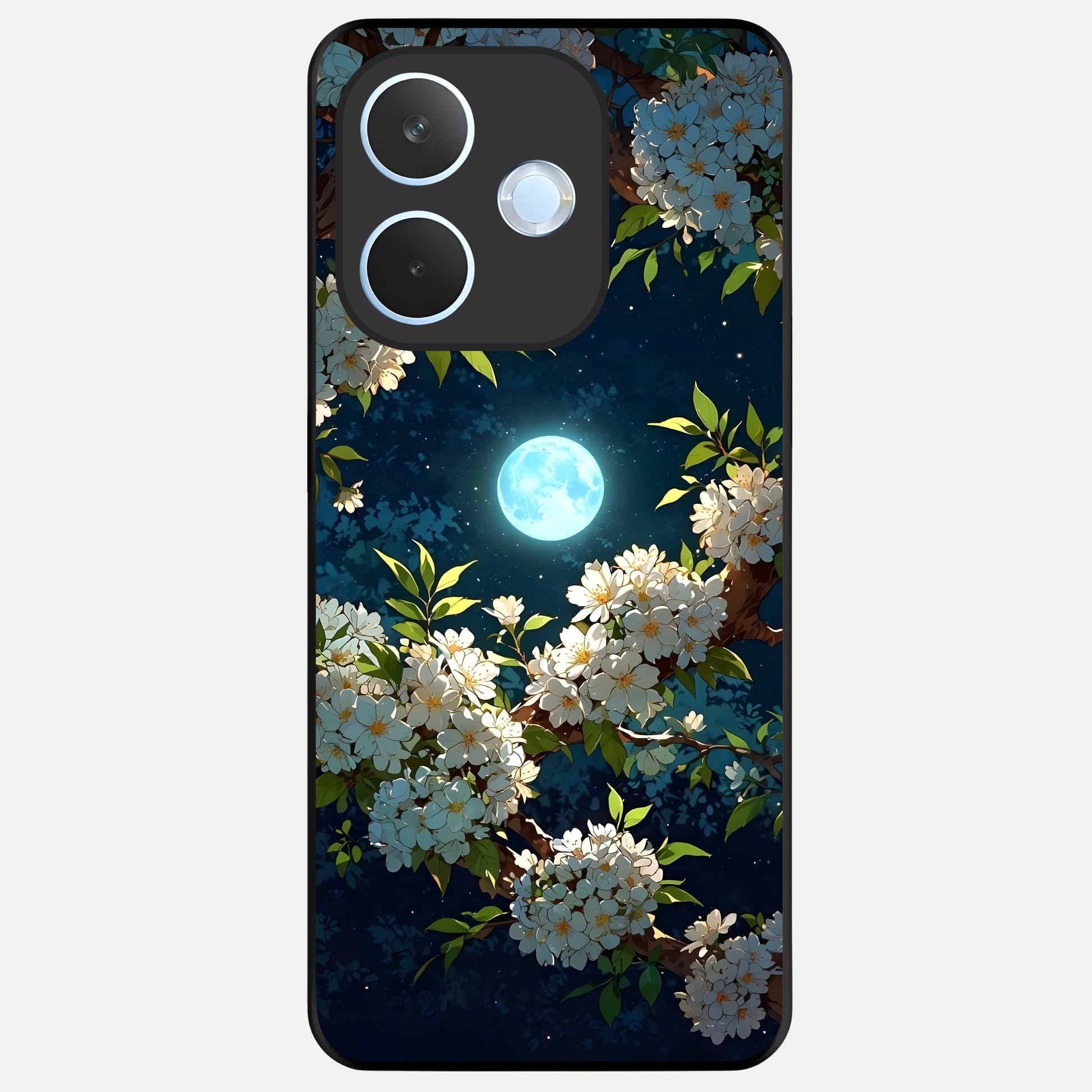  Moonlit Blossom Dream Glass Case For Oppo Reno 15 Pro mini back cover – full design glossy printed glass finish