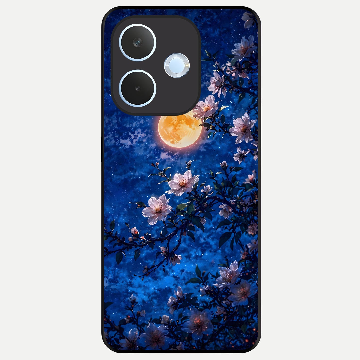  Moonlit Blossoms Night Glass Case For Oppo Reno 15 Pro mini back cover – full design glossy printed glass finish