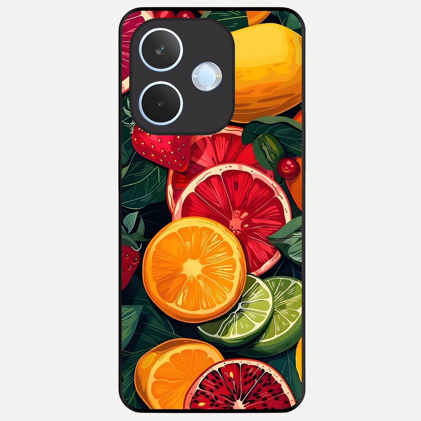  Multiple Fruits Glass Case For Oppo Reno 15 Pro mini back cover – full design glossy printed glass finish