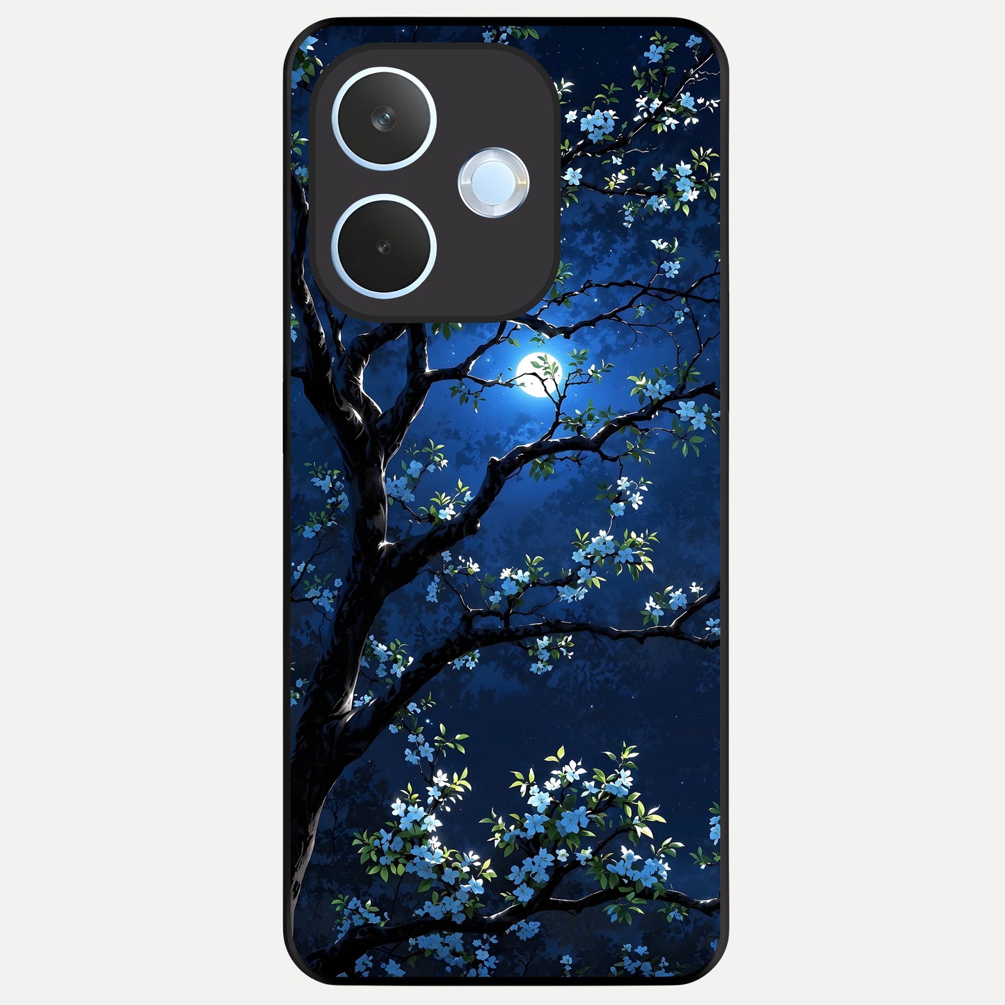  Mystic Floral Night Glass Case For Oppo Reno 15 Pro mini back cover – full design glossy printed glass finish