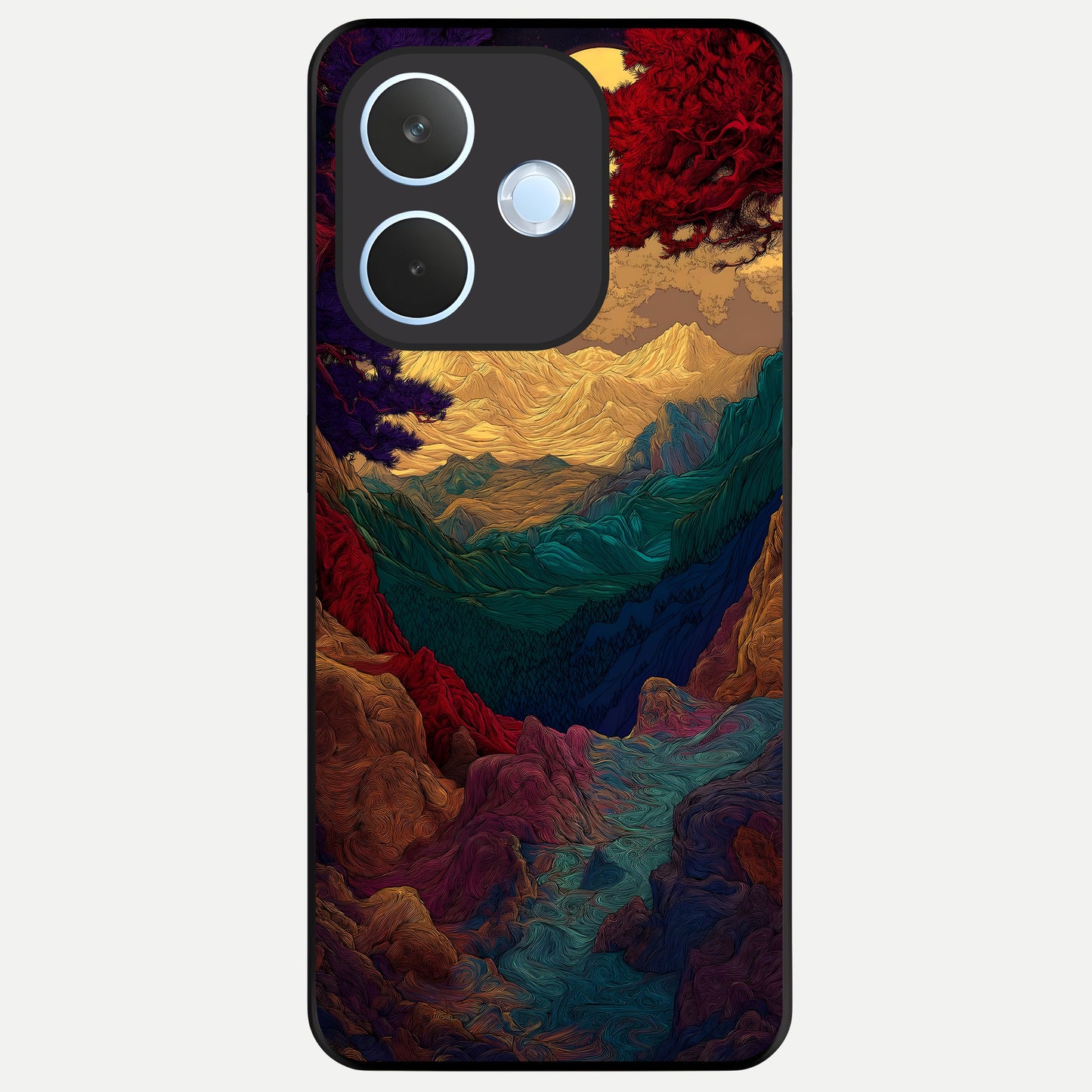  Mystic Valley Light Glass Case For Oppo Reno 15 Pro mini back cover – full design glossy printed glass finish