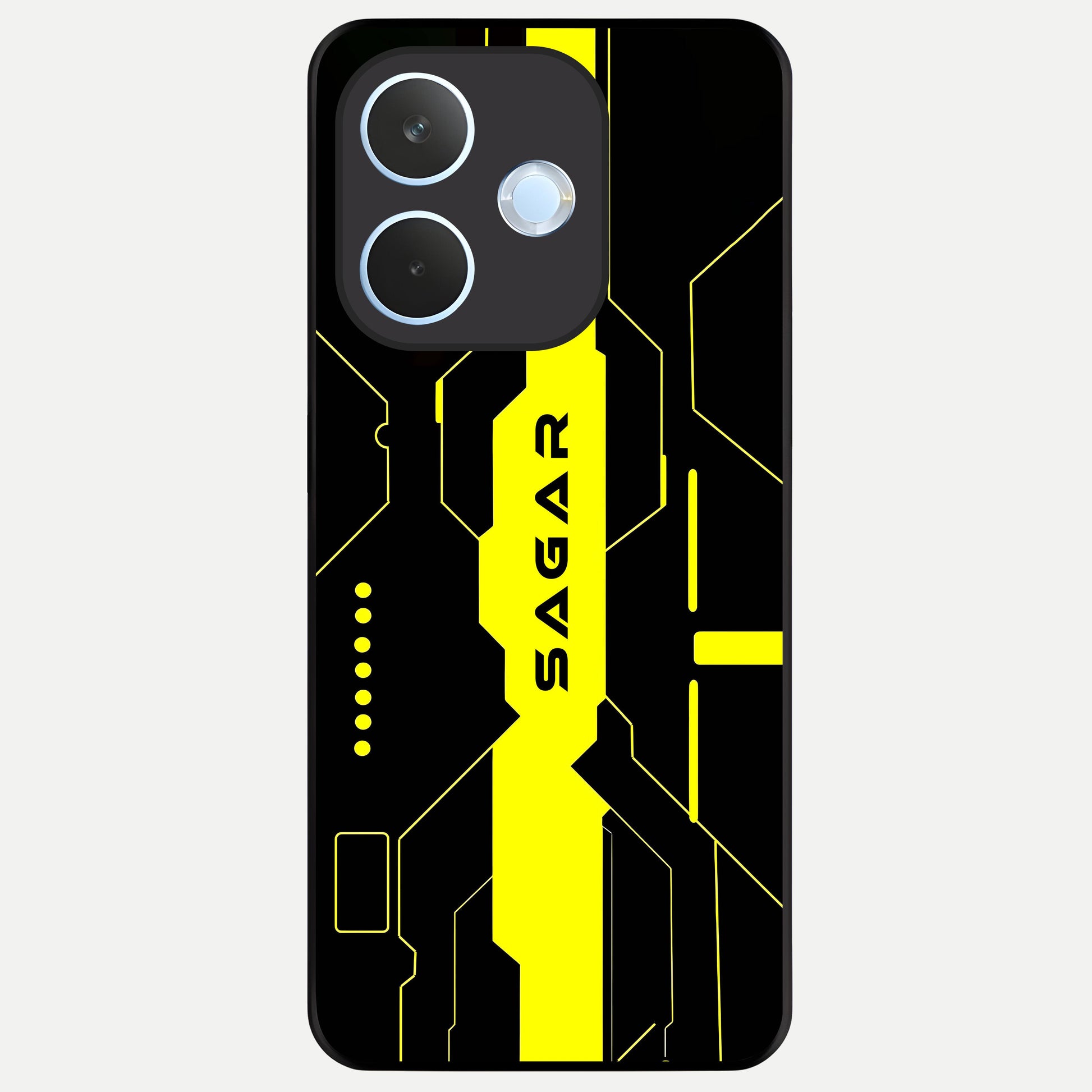  Neon CYBERPUNK Custom Name Glass Case For Oppo Reno 15 Pro mini back cover – full design glossy printed glass finish