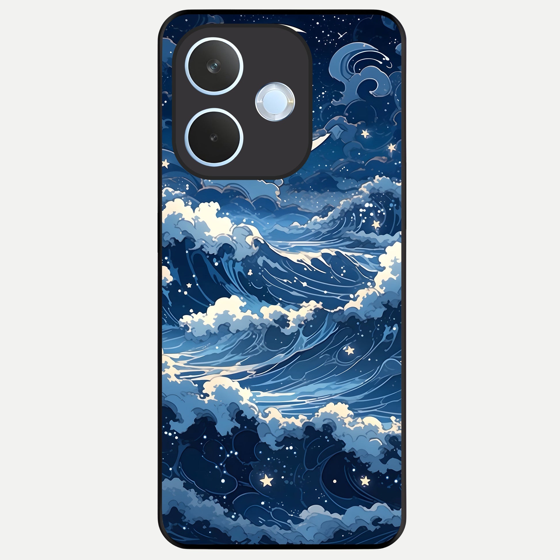  Ocean Moon Waves Glass Case For Oppo Reno 15 Pro mini back cover – full design glossy printed glass finish