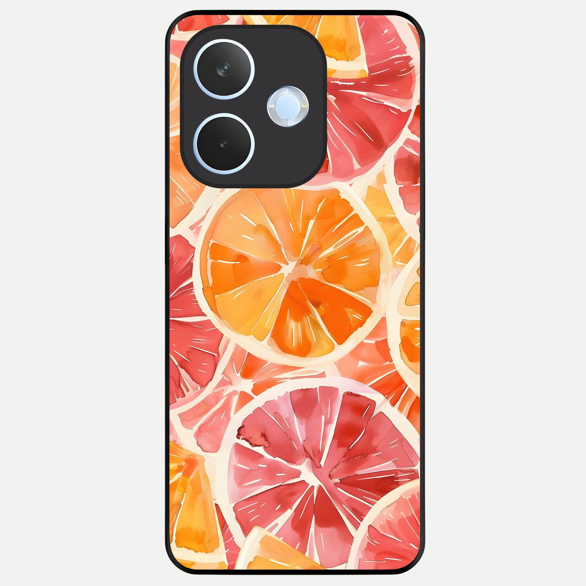  Orange Fruits Pattern Glass Case For Oppo Reno 15 Pro mini back cover – full design glossy printed glass finish