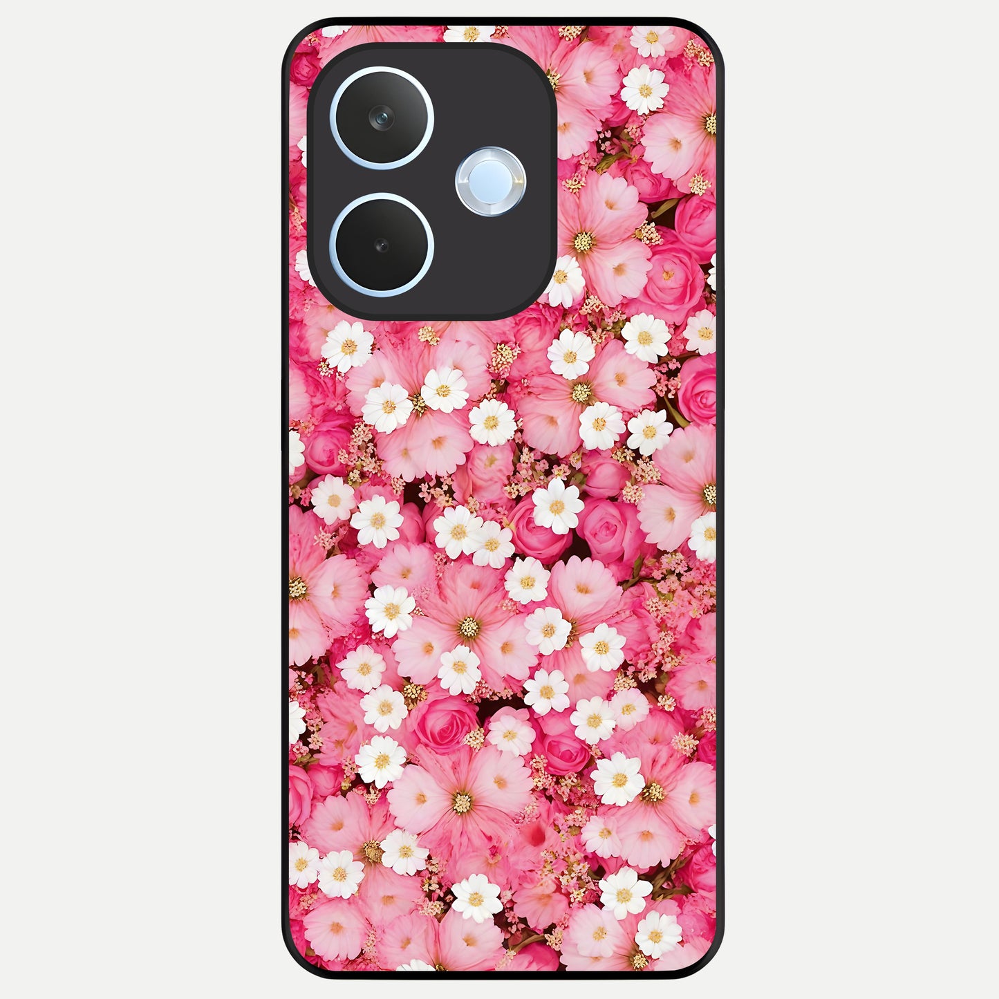  Pink Daisy Bliss Glass Case For Oppo Reno 15 Pro mini back cover – full design glossy printed glass finish