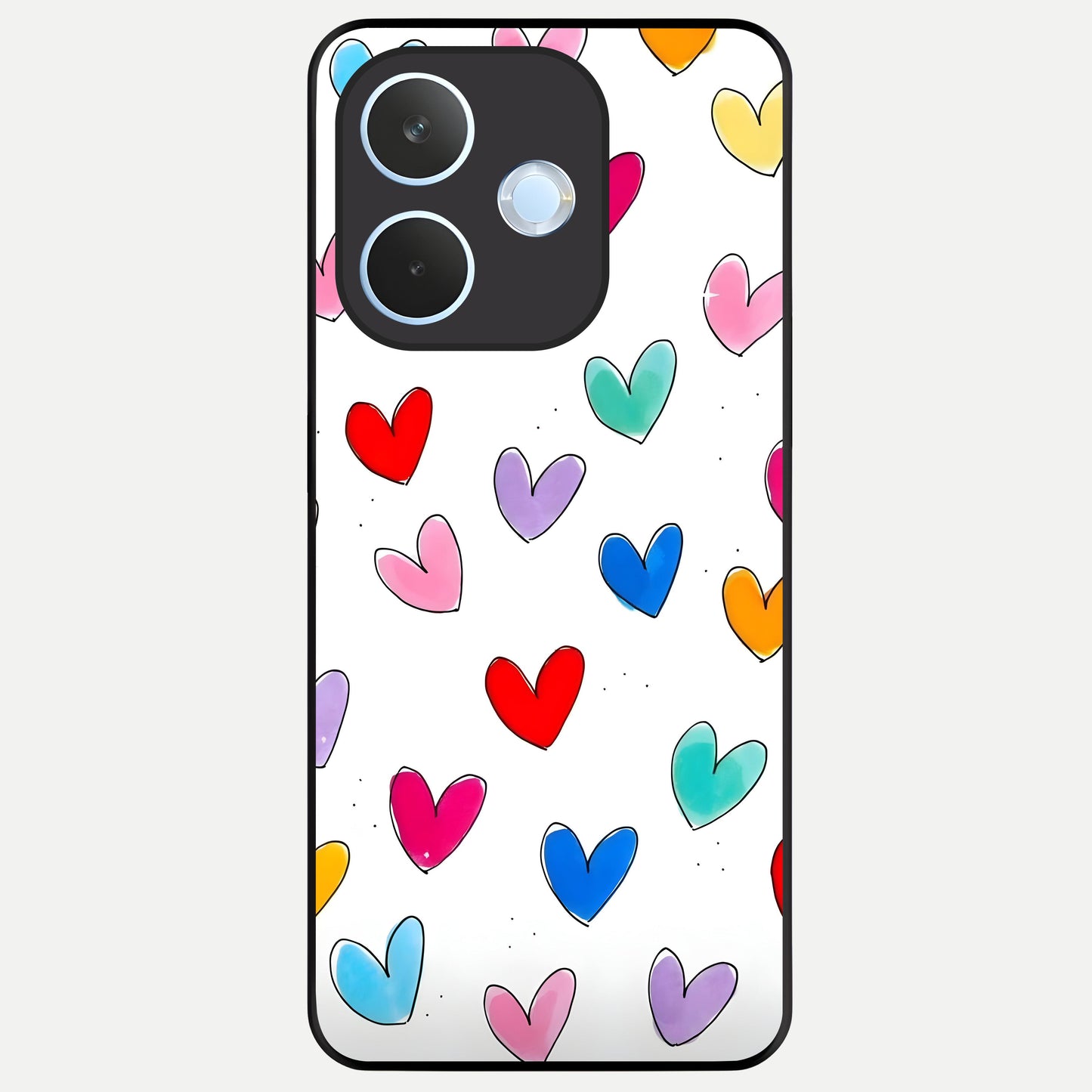  Playful Love Doodles Glass Case For Oppo Reno 15 Pro mini back cover – full design glossy printed glass finish