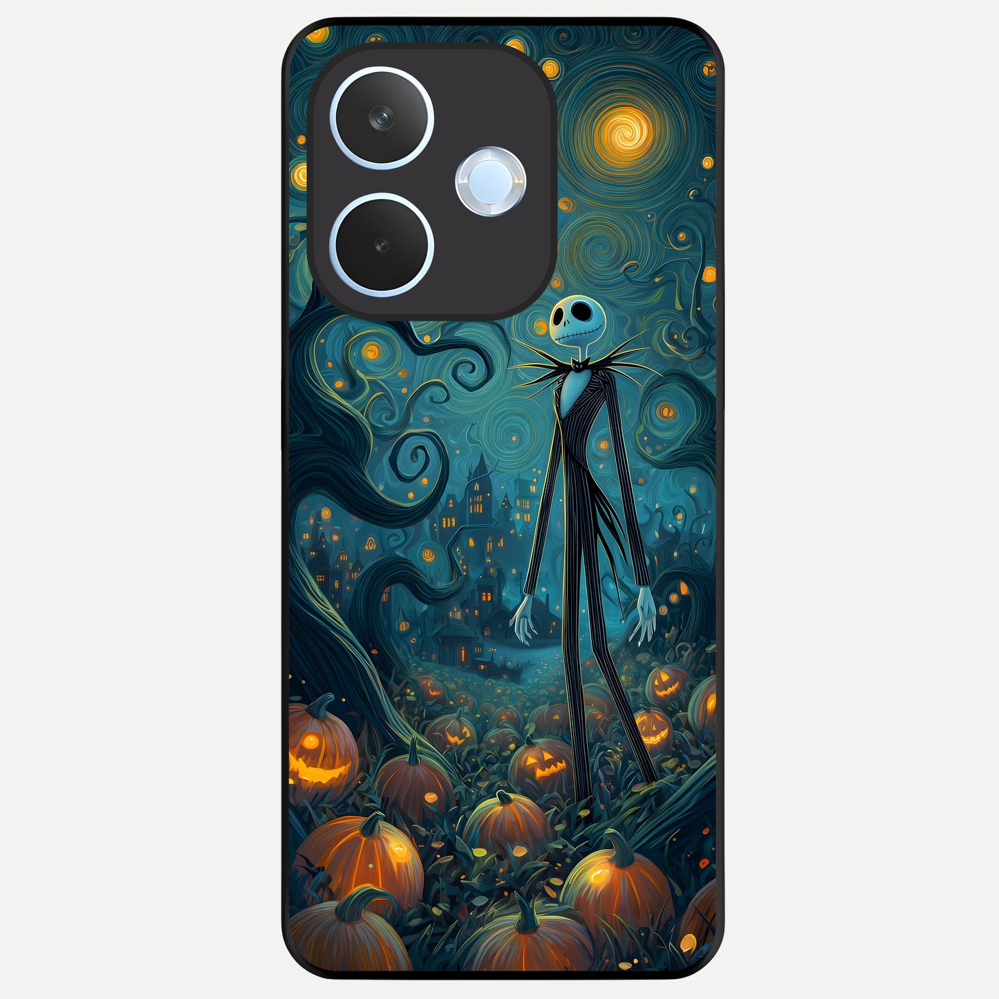  Pumpkin Moon Night Glass Case For Oppo Reno 15 Pro mini back cover – full design glossy printed glass finish