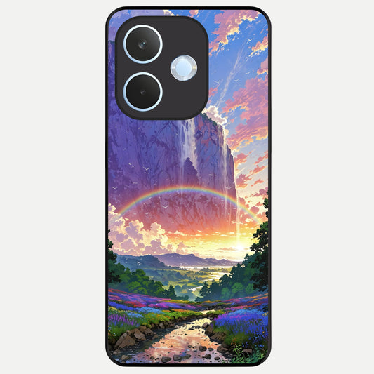  Rainbow Valley Dream Glass Case For Oppo Reno 15 Pro mini back cover – full design glossy printed glass finish