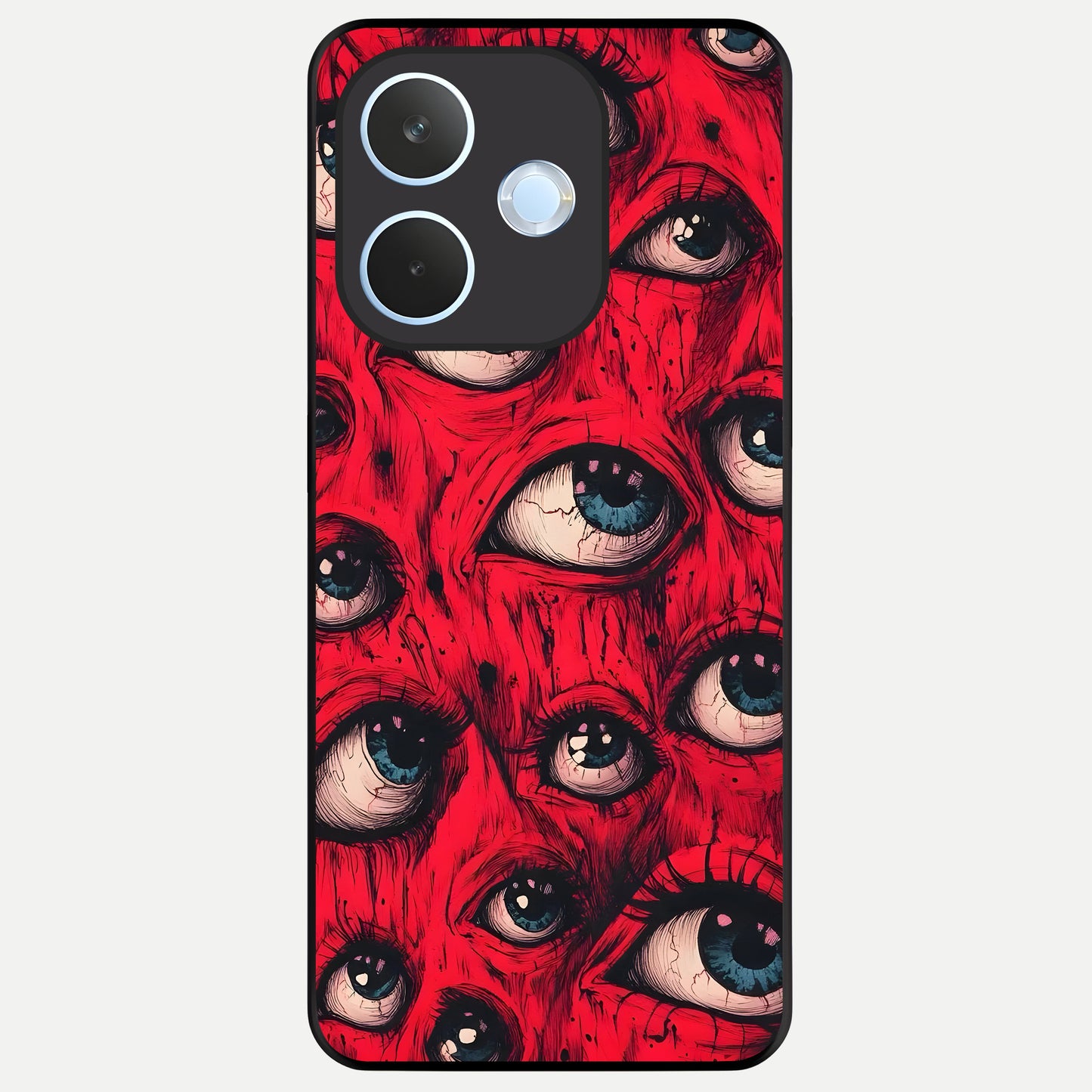  Red Eyes Pattern Glass Case For Oppo Reno 15 Pro mini back cover – full design glossy printed glass finish