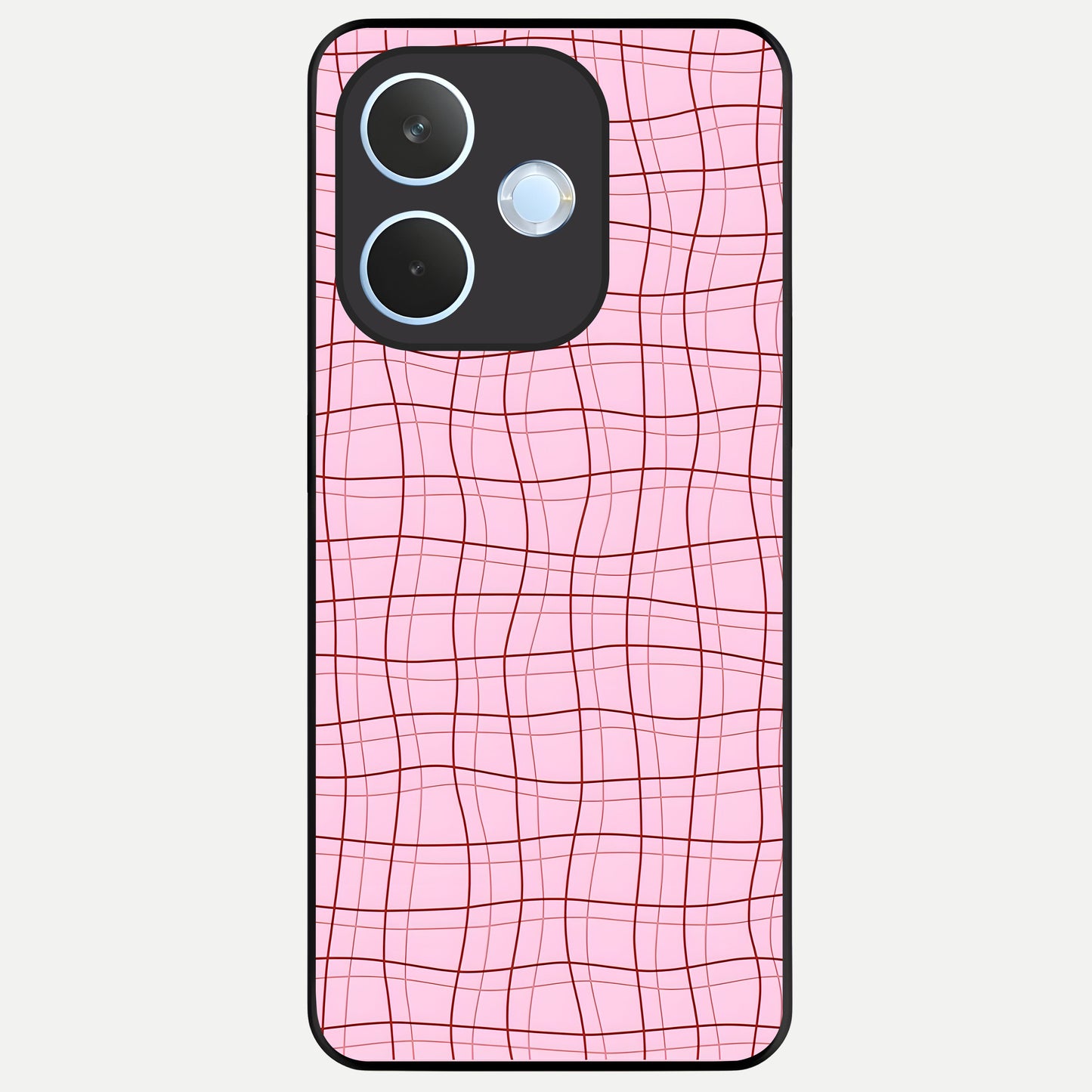  Soft Grid Bliss Glass Case For Oppo Reno 15 Pro mini back cover – full design glossy printed glass finish
