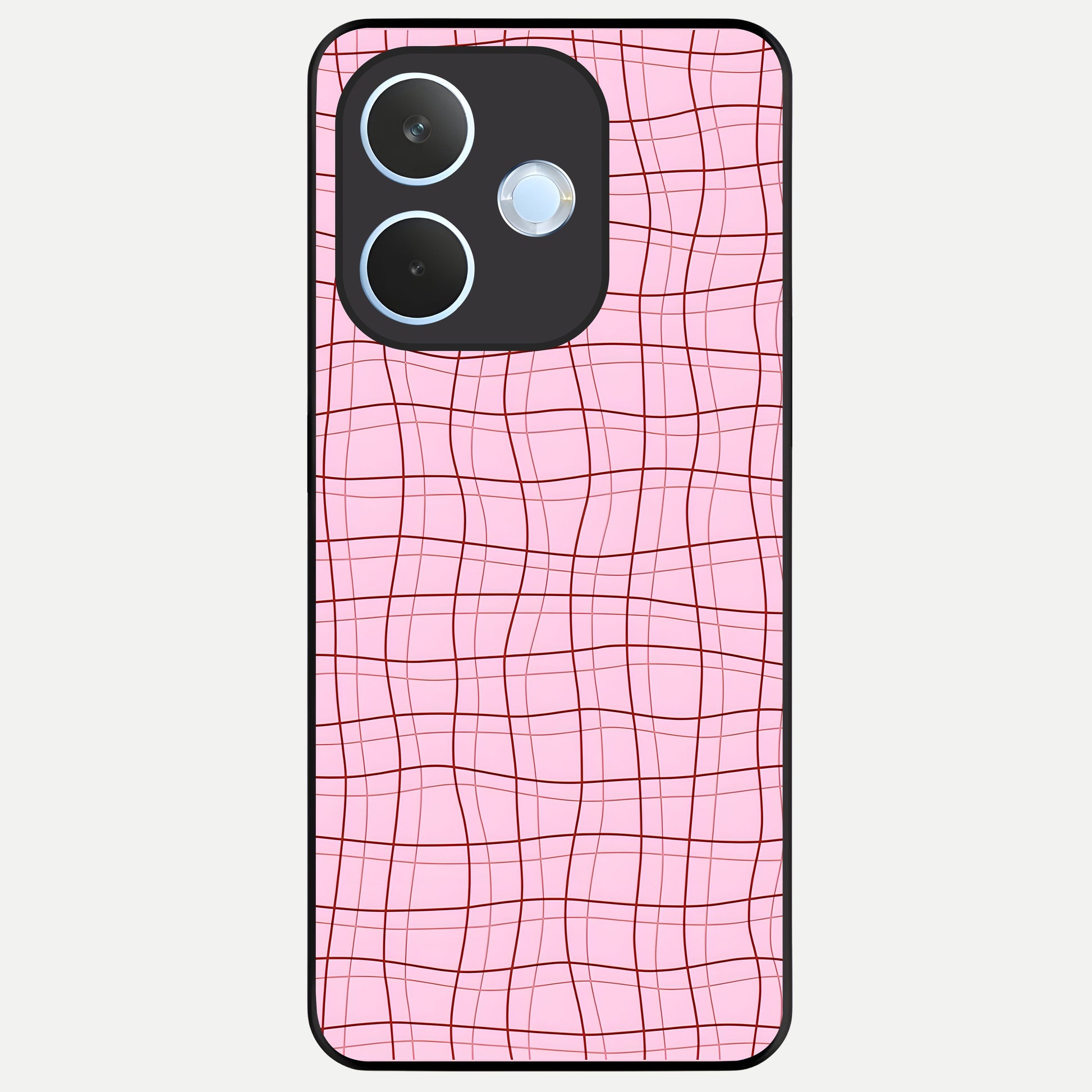 Soft Grid Bliss Glass Case For Oppo Reno 15 Pro mini back cover – full design glossy printed glass finish