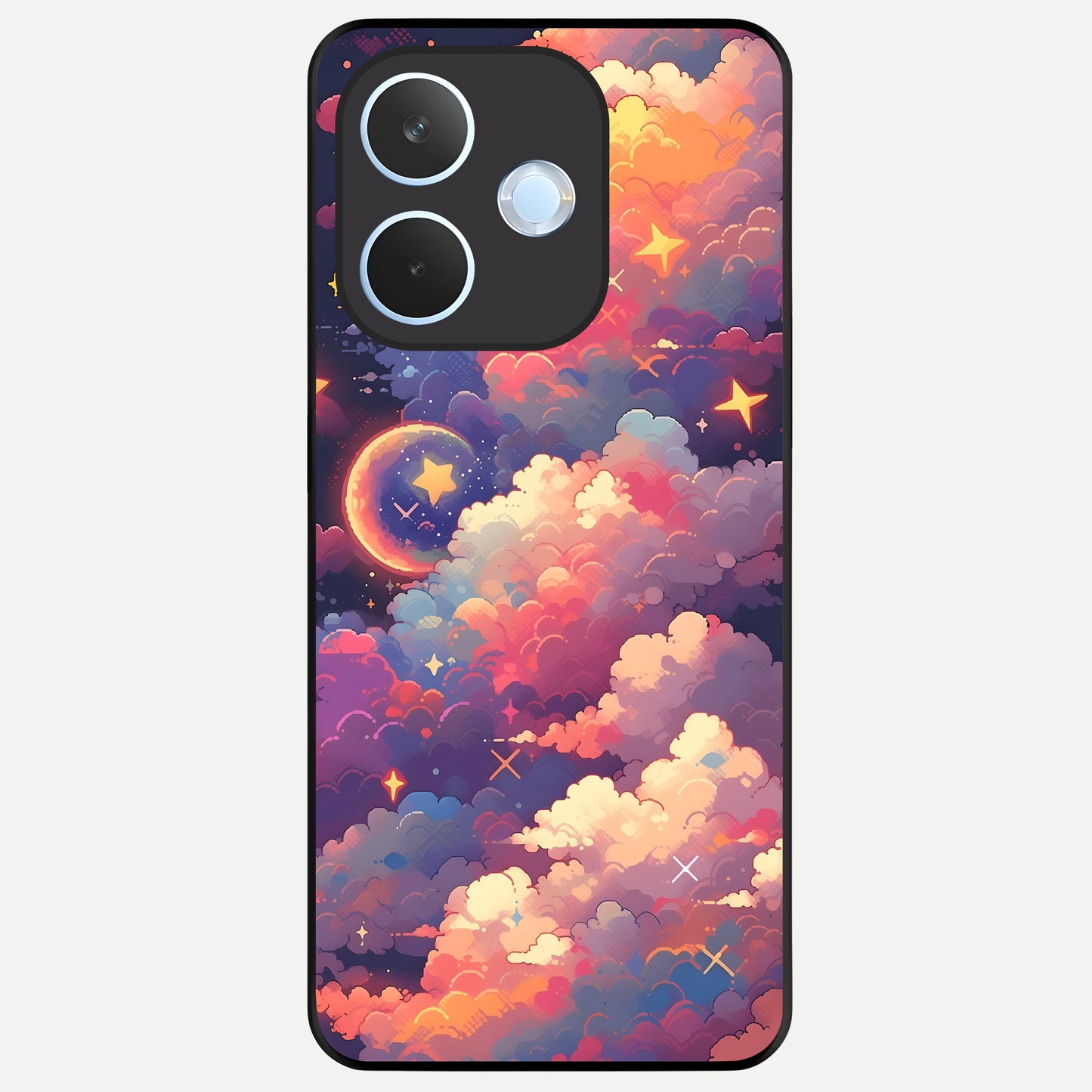  Starlit Dream Clouds Glass Case For Oppo Reno 15 Pro mini back cover – full design glossy printed glass finish