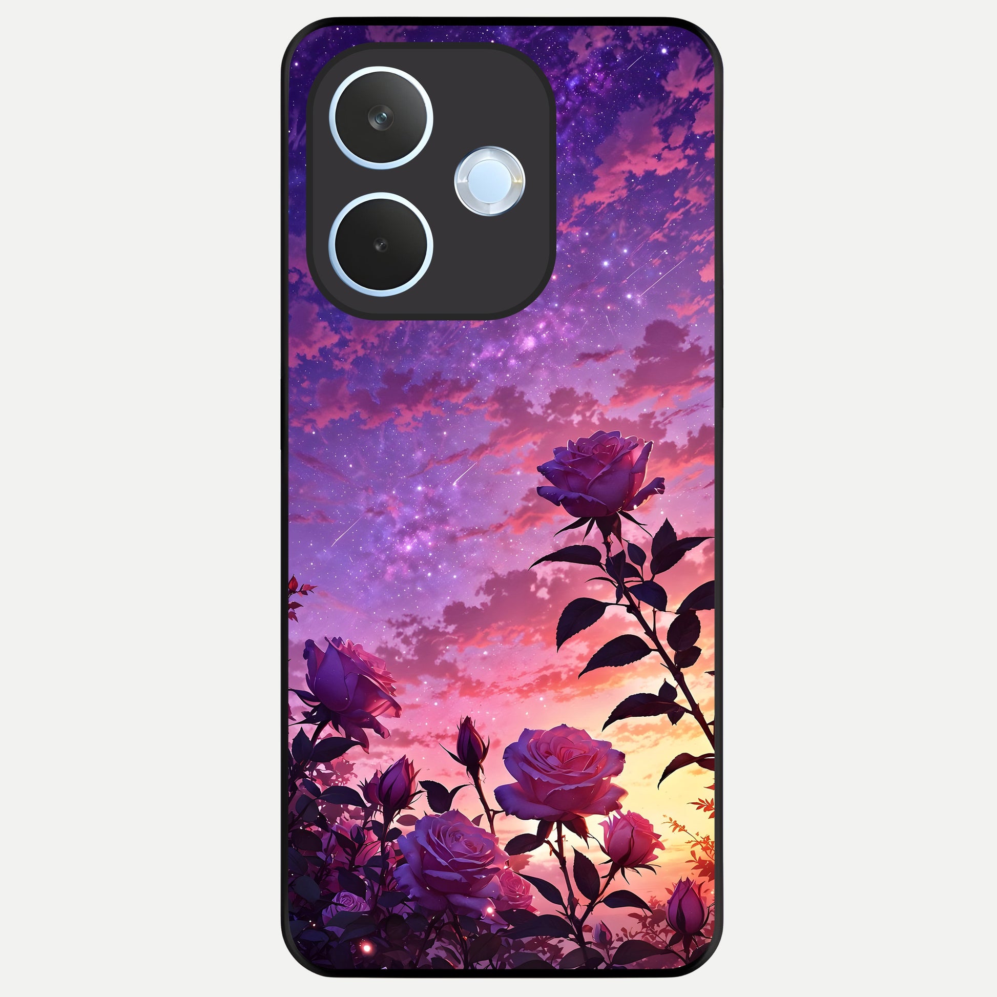  Starlit Rose Twilight Glass Case For Oppo Reno 15 Pro mini back cover – full design glossy printed glass finish
