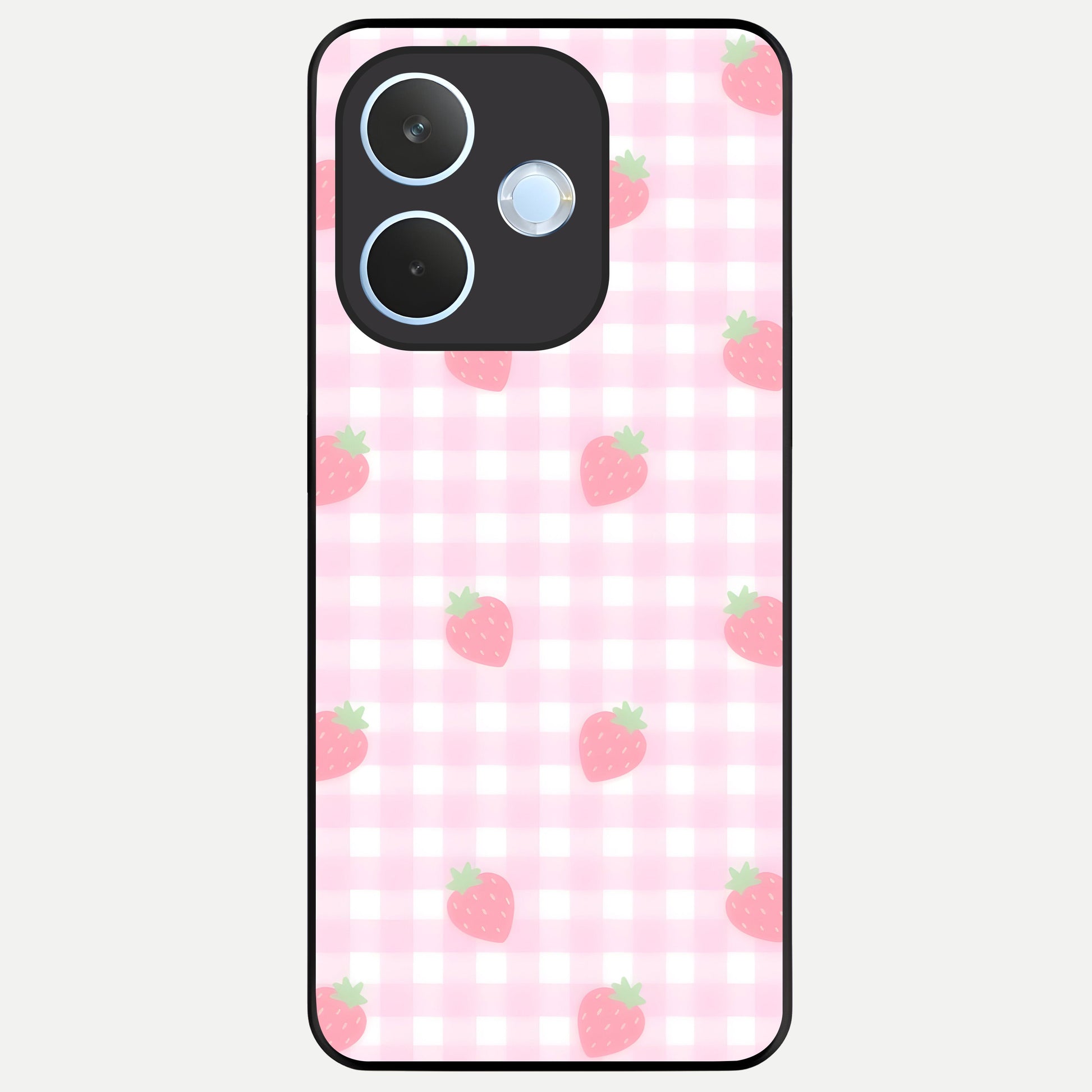  Strawberry Picnic Love Glass Case For Oppo Reno 15 Pro mini back cover – full design glossy printed glass finish