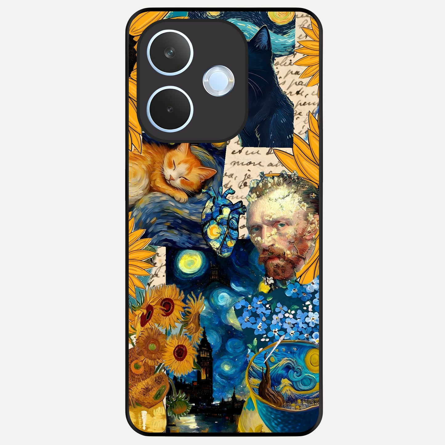  Sunflower Chic Mood Custom Name Glass Case For Oppo Reno 15 Pro mini back cover – full design glossy printed glass finish