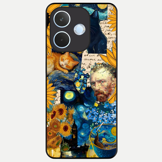  Sunflower Chic Mood Custom Name Glass Case For Oppo Reno 15 Pro mini back cover – full design glossy printed glass finish