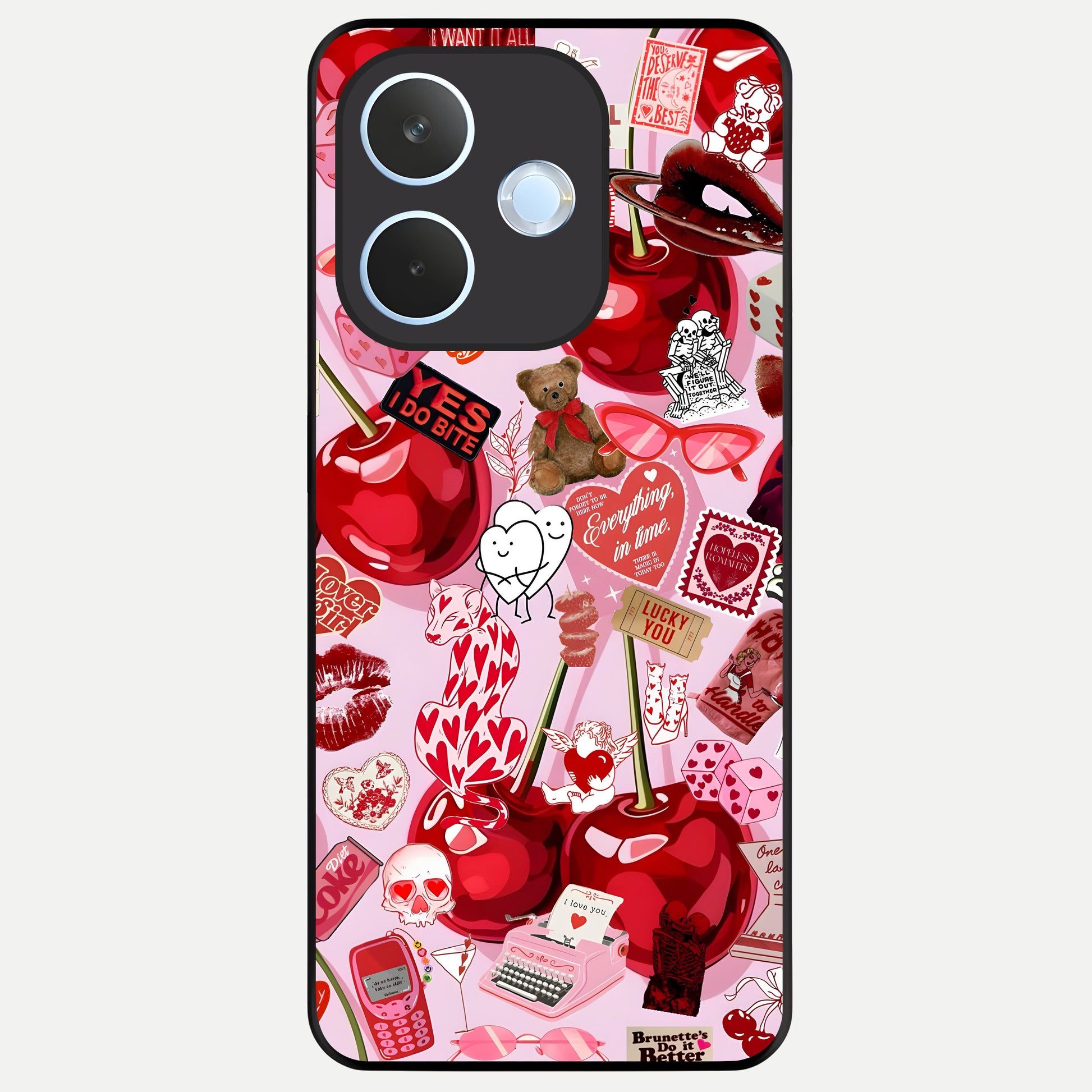  Sweet Cherry Chaos Glass Case For Oppo Reno 15 Pro mini back cover – full design glossy printed glass finish